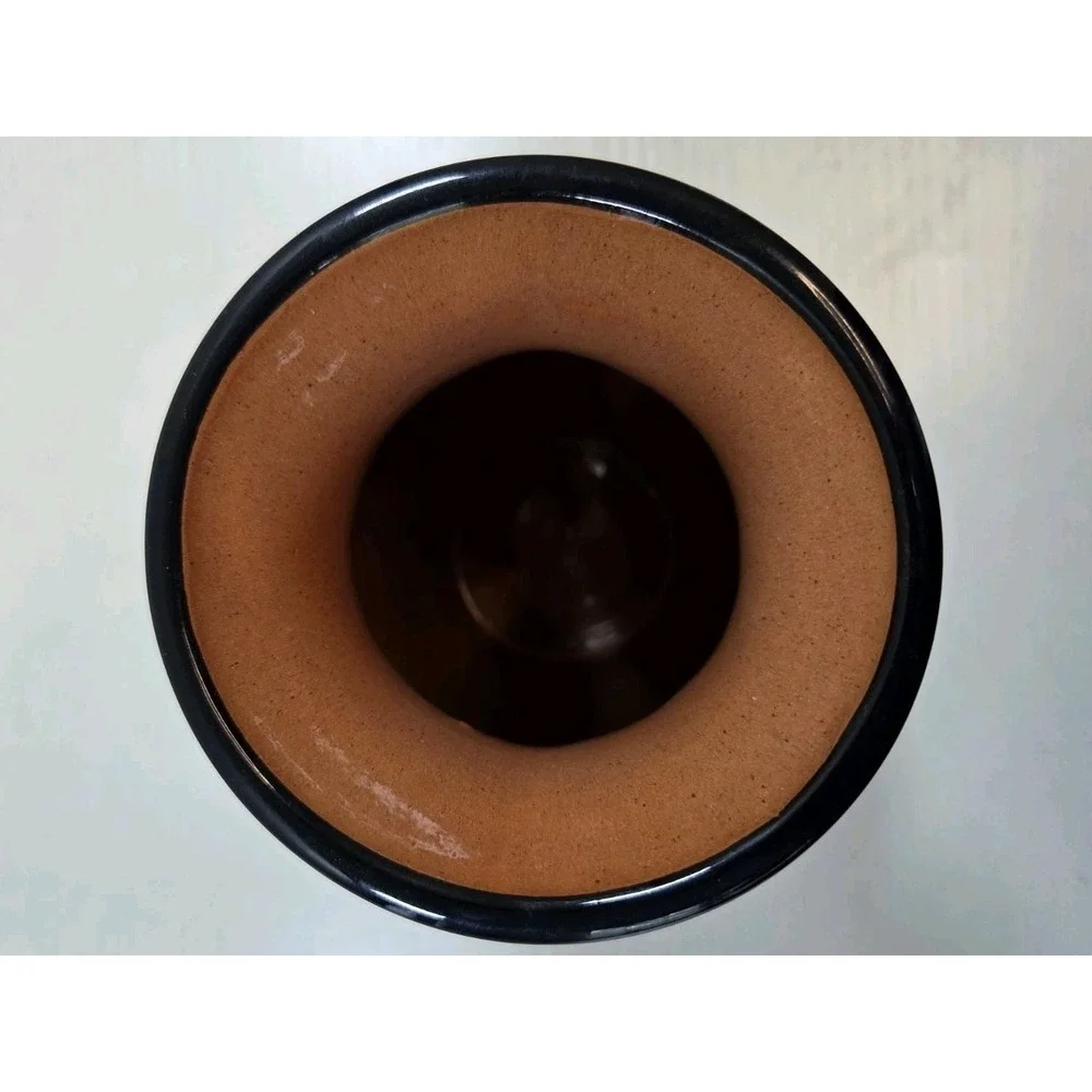 Small‎ Glazed Native American Pottery Geometric Design Signed
